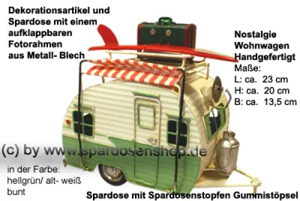 Nostalgie Wohnwagen hellgrün B